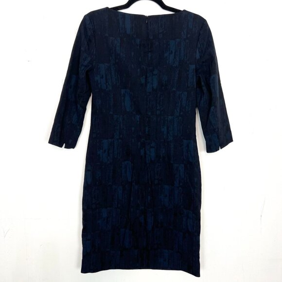 M.M.Lafleur New York Navy Black Pockets Sheath Dress 4 Small - Picture 4 of 5